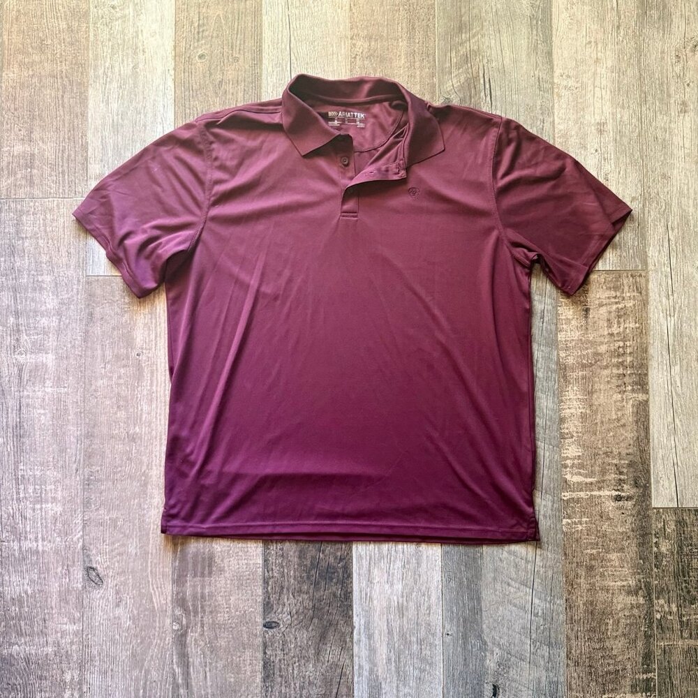 Ariat ariatTek maroon XL men’s polo performance